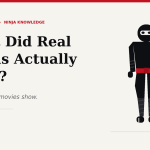 What did real ninjas actually wear — illustrated ninja figure in traditional dark shinobi outfit